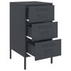 vidaXL Bedside Cabinet Set of 2 Anthracite Cold-rolled steel Medium