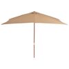 vidaXL Garden Parasol Taupe Polyester, Laminated bamboo, Hardwood