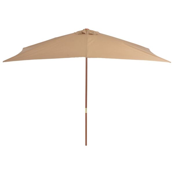 vidaXL Garden Parasol Taupe Polyester, Laminated bamboo, Hardwood