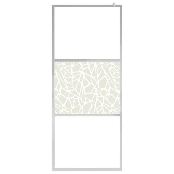 vidaXL Walk-in Shower Wall ESG Glass with Stone Design 31.5"x76.8"