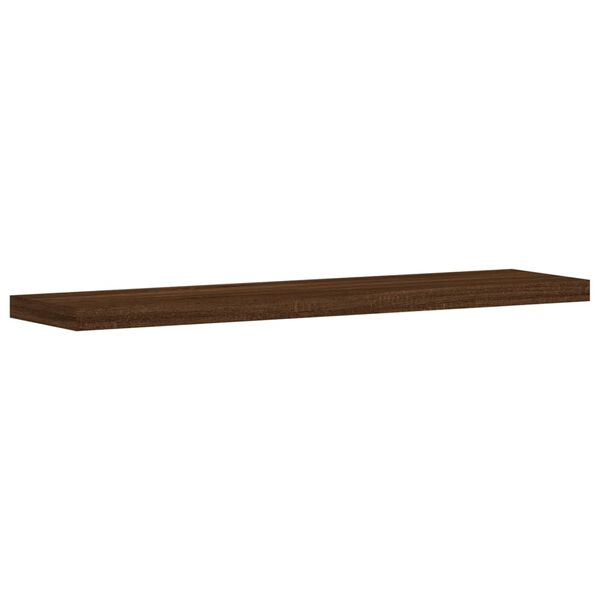 vidaXL Wall Shelf Set of 4 Brown Oak Engineered Wood 15.7x3.9x0.6 in