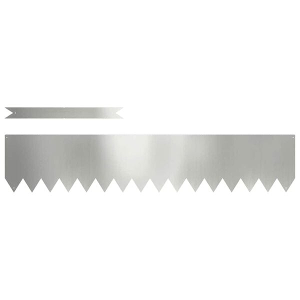 vidaXL Lawn Edging 50 pcs Silver 100 x 0.05 x 20 cm Galvanised Steel