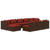 vidaXL Garden Lounge Set Brown PE Rattan Large Modular