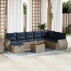 vidaXL 9 Piece Patio Sofa Set with Cushions Gray Poly Rattan