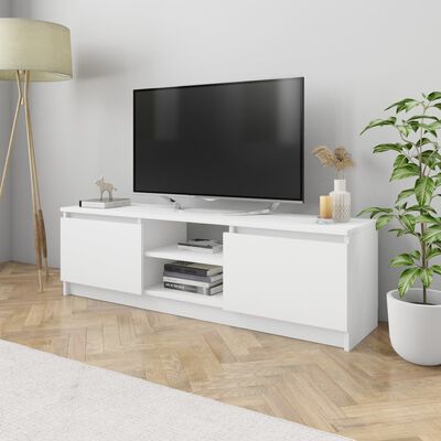 vidaXL TV Stand White 47.2"x11.8"x14" Engineered Wood