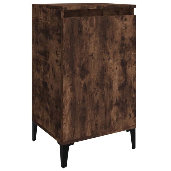 vidaXL Bedside Cabinet Smoked Oak Engineered wood, Metal