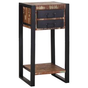 vidaXL End Table Multicolour 15.7"x15.7"x31.5" Solid Reclaimed Wood