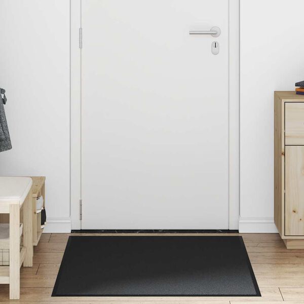 vidaXL Doormat Black Polypropylene and PVC 31.5 x 47.2 in Non-slip