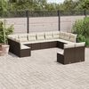 vidaXL Garden Sofa Set Brown PE Rattan 12-Piece Set Adjustable Feet