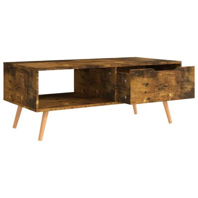 vidaXL Coffee Table Smoked Oak 39.4"x19.5"x16.9" Engineered Wood