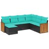 vidaXL Patio Sofa Set Black, Blue