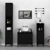 vidaXL Bathroom Cabinet Black Engineered wood, Metal 11.8 x 11.8 x 74.8 in