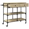 vidaXL Kitchen Trolley Sonoma Oak 41.3"x16.5"x37.4" Engineered Wood