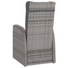 vidaXL Outdoor Dining Set Grey PE Rattan Large Adjustable Armrests