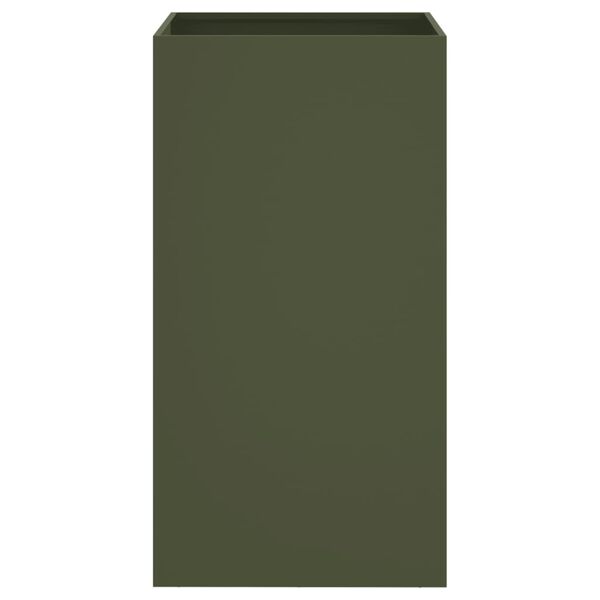 vidaXL Planter Olive Green Cold-rolled steel 16.5x15.0x29.5 in Durable