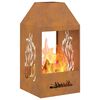 vidaXL Fire Pit Brown 19.69 x 19.69 x 39.37 in Steel