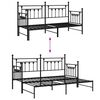vidaXL Daybed Frame with Headboard Black 29.5" x 74.8" Steel