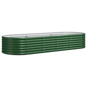 vidaXL Garden Raised Bed Green Powder-coated steel Large Durable