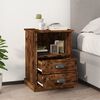 vidaXL Bedside Cabinet Smoked Oak Engineered Wood 16.9x14.2x23.6 in