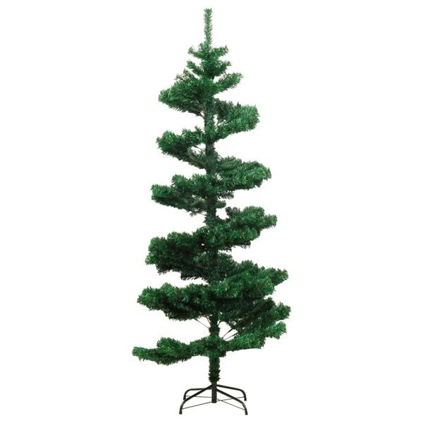 vidaXL Swirl Christmas Tree Green PVC 59.1 in tall Swirl Christmas Tree