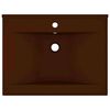 vidaXL Luxury Basin with Faucet Hole Matt Dark Brown 23.6x18.1" Ceramic