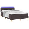 vidaXL LED Box Spring Bed Dark Brown 55.12 x 74.80 in Fabric