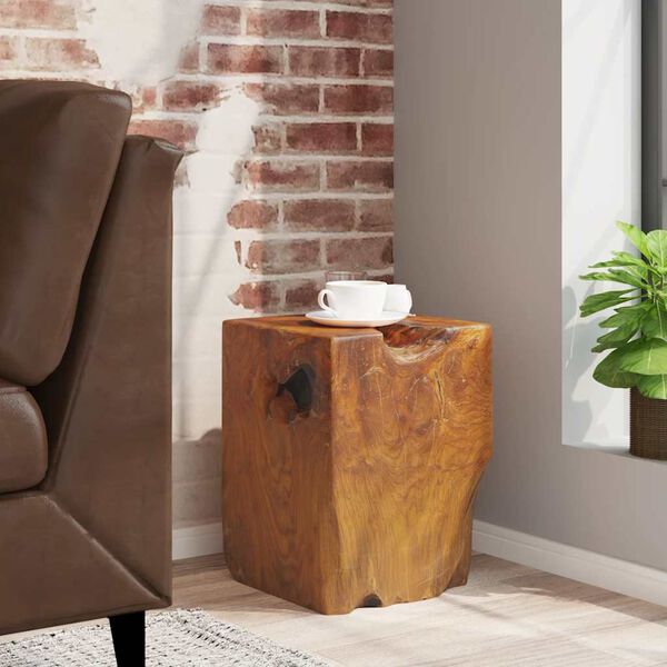 vidaXL Stool Brown Solid teak wood Medium-sized Statement Piece Stool