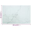 vidaXL Table Top White with Marble Design Tempered Glass 39.4 x 24.4 in