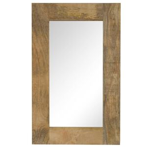 vidaXL Mirror Natural wood color Solid mango wood frame and glass