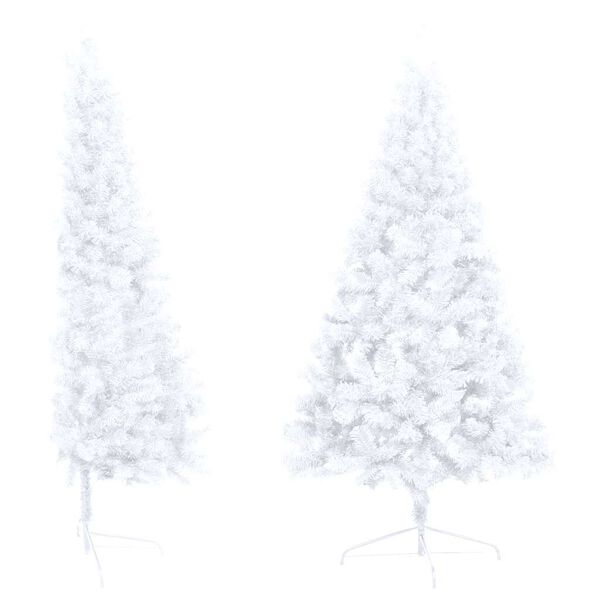 vidaXL Artificial Half Pre-lit Christmas Tree with Ball Set White 70.9"