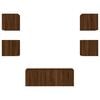 vidaXL TV Wall Unit Brown Oak Engineered wood Medium TV Wall Unit
