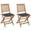 vidaXL Garden Chair Set of 2 Anthracite Solid Acacia wood Medium