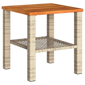 vidaXL Garden Table Beige Poly Rattan Small UV-resistant materials