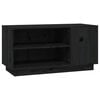 vidaXL TV Cabinet Black Solid pine wood Medium Storage TV Cabinet