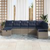 vidaXL Sofa Set with Cushion with Storage Grey Poly Rattan