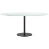 vidaXL Table Top White with marble design Tempered Glass Ø35.4x0.4 in