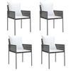 vidaXL Garden Dining Set Brown, Black, Cream white