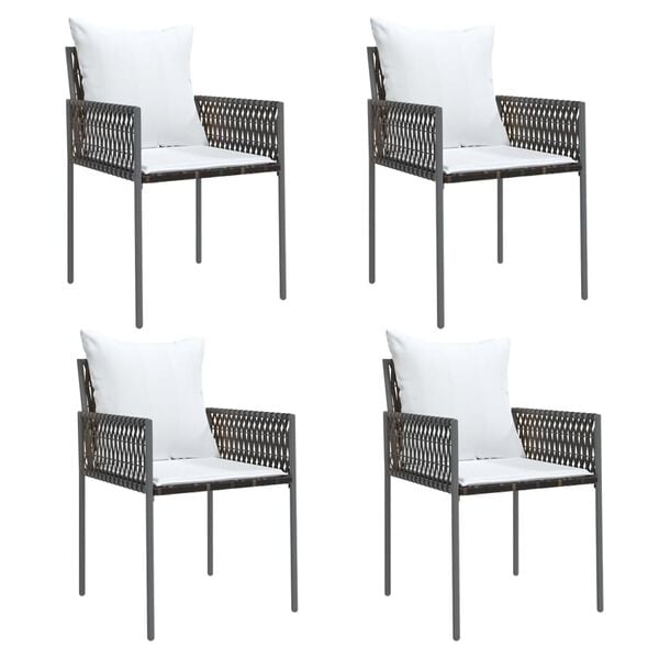 vidaXL Garden Dining Set Brown, Black, Cream white
