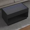 vidaXL Coffee Table Black Engineered wood, Glass Large Coffee Table