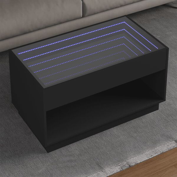 vidaXL Coffee Table Black Engineered wood, Glass Large Coffee Table