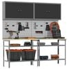 vidaXL Work Bench Set with Shelf with Storage Adjustable Gray Steel