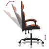 vidaXL Gaming Chair Black and Orange Faux Leather