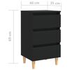 vidaXL Bed Cabinet Set of 2 Black Engineered wood, solid eucalyptus wood