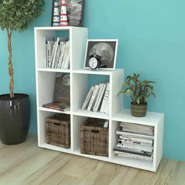 vidaXL Display Shelf White Melamine-faced Engineered wood Medium