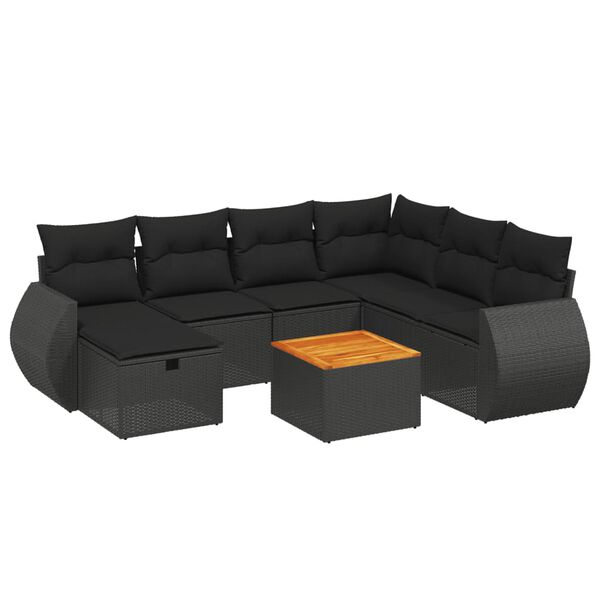 vidaXL Garden Sofa Set Black