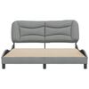 vidaXL Bed Frame without Mattress "Hvar" Light Gray 59.8"x79.9" Fabric