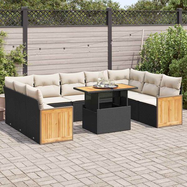 vidaXL Garden Sofa Set Black