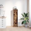 vidaXL Highboard Smoked Oak Engineered Wood Tall Storage Cabinet