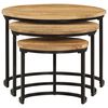 vidaXL Nesting Table Set of 3 Black, Natural