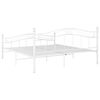 vidaXL Bed Frame White Powder-coated metal Double Durable Bed Frame